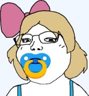 bowtie female girl glasses hair pacifier soyjak subvariant:soylita subvariant:wholesome_soyjak variant:gapejak // 746x799 // 97.1KB