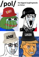 2soyjaks 4chan angry bloodshot_eyes bucket_hat clothes collar_tabs combat_helmet crying epaulettes frog glasses hat helmet military military_uniform nazism open_mouth pepe pol_(4chan) schutzstaffel soyjak stretched_mouth stubble variant:chudjak variant:soyak wojak // 1372x2000 // 581.3KB