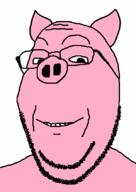 animal animated ear glasses open_mouth pig pink_skin smile soyjak stubble subvariant:wholesome_soyjak talking variant:gapejak // 600x850 // 22.8KB