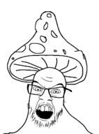 angry glasses mushroom open_mouth shroomjak soyjak stubble variant:feraljak // 1068x1446 // 153.7KB