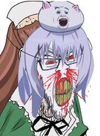 2soyjaks angry anime bant_(4chan) blood bloodshot_eyes blue_hair brown_hair chino_kafuu clenched_teeth clothes cracked_teeth ear female glasses gochiusa hair hat mask mustache nosebleed rozen_maiden soyjak stubble subvariant:feralrage suiseiseki tippy tranny variant:alicia variant:feraljak yellow_teeth // 892x1216 // 553.5KB