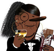 black_skin brown_eyes chocolate ear earring eating food glass glasses hand holding_object large_nose monocle sega smile sonic soyjak stubble subvariant:wholesome_soyjak tuxedo variant:gapejak video_game vulnerable // 326x305 // 32.1KB