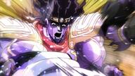 anime fist glasses hand jojos_bizarre_adventure kujo_jotaro mustache open_mouth punch shaking soyjak stand_(jojo) star_platinum stubble variant:cobson // 1920x1080 // 2.2MB