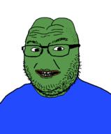 frog glasses green_skin pepe smile soyjak stubble variant:logjak // 559x675 // 24.2KB