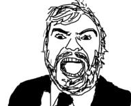 beard clothes hair jack_black necktie open_mouth soyjak variant:unknown // 1144x928 // 256.0KB