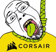 animated corsair dead glasses hanging open_mouth rgb rope soyjak stubble suicide tongue variant:bernd video_game yellow_teeth // 960x899 // 1.9MB