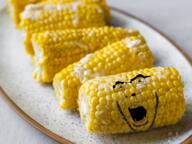 angry corn food glasses objectsoy open_mouth pun soyjak stubble variant:cobson vegetable // 1333x1000 // 1.8MB