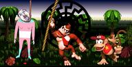 blood bloodshot_eyes clothes crying diddy_kong donkey_kong donkey_kong_country fascism flag full_body glasses hair hand hanging leg mustache nazism neovagina nintendo open_mouth purple_hair rare rareware rope sonnenrad swastika tongue tranny variant:bernd video_game // 1400x711 // 1.5MB