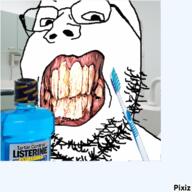 animated clenched_teeth cube dentist glasses irl mouthwash multiple_soyjaks pixiz rotten_teeth soyjak stubble toothbrush variant:gapejak // 460x460 // 1.8MB