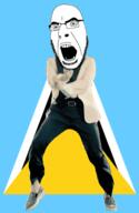 angry animated country dance flag full_body gangnam_style glasses irl open_mouth saint_lucia soyjak stubble variant:cobson // 300x460 // 501.4KB