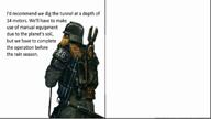 animated armor death_korps_of_krieg excited gas_mask german_language gun imperial_guard lasgun meme shovel variant:excited_soyjak video warhammer // 1280x720, 32.2s // 1.9MB