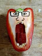 glasses objectsoy open_mouth pepper soyjak variant:markiplier_soyjak // 627x835 // 862.2KB