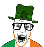 angry clothes freckles glasses green_eyes hair hat ireland open_mouth orange_hair orange_stubble soyjak stubble variant:nerdjak // 713x767 // 31.9KB