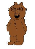 angry bear brickleberry cartoon full_body glasses mustache open_mouth soyjak variant:feraljak // 314x441 // 17.5KB