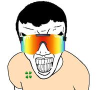 4chan angry arm clenched_teeth clothes distorted glasses hair logo pit_viper soyjak sunglasses tshirt variant:el_perro_rabioso white_boy_summer // 427x400 // 48.1KB