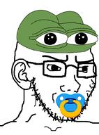 clothes concerned frog frown glasses hat pacifier pepe soyjak stubble variant:soyak // 632x856 // 86.6KB