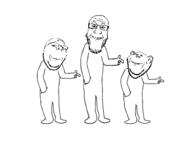 3soyjaks animated arm dance dancing_trio ear full_body glasses grin hand leg smile soyjak stubble subvariant:wholesome_soyjak variant:gapejak variant:impish_soyak_ears variant:markiplier_soyjak // 400x300 // 131.6KB