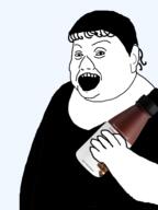 bottle chocolate ear female hair holding_bottle holding_object holding_soylent open_mouth plastic_bottle soy soyjak soylent soylent_(creamy_chocolate) soylent_bottle variant:soylady // 720x960 // 153.7KB