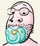 baby bald glasses looking_to_the_left mustache pacifier redraw small_eyes soyjak stubble variant:gapejak white_skin // 2106x2394 // 3.6MB