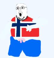 arm clothes country flag flag:norway full_body glasses hand leg norway nsfw open_mouth penis soyjak stubble variant:norwegian // 723x770 // 89.3KB