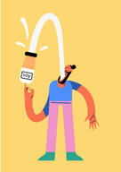 arm bottle brown_skin clothes corporate_memphis drinking drinking_soylent full_body globohomo hand holding_bottle holding_object holding_soylent leg man_bun minimalist open_mouth plastic_bottle soy soylent soylent_bottle stubble subvariant:soyak_soymilk variant:soyak yellow_background // 805x1138 // 131.3KB