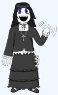 alternate blue_eyes blush blushing clothes cross dress eye_bags eyebags female full_body garlic goth hair handband happy hat lace necklace open_mouth smile translucent translucent_background transparent transparent_background variant:soytan wave waving // 1352x2196 // 70.7KB