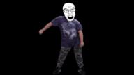 animated dance glasses irl jack_black open_mouth soyjak stubble variant:feraljak // 600x338 // 551.5KB