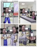 animated beard bed brown_hair clothes comic ctrl_alt_del_(webcomic) doctor full_body glasses hair hospital irl loss mii_channel_theme sound stethoscope text variant:israeli_soyjak video white_skin // 624x790, 31.2s // 3.6MB