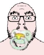 baby binky clothes glasses low_quality soyjak stubble variant:flartson // 239x301 // 36.6KB