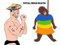 bloodshot_eyes brown_skin christianity clothes country crying flag full_body glasses hat indigenous mexico nazism open_mouth rope sombrero suicide tattoo text tongue total_nigger_death tranny variant:bernd variant:chudjak white_skin yellow_teeth // 960x720 // 215.8KB