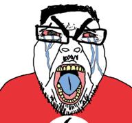 crying glasses mustache nazism open_mouth red_eyes stubble tongue variant:bernd // 579x543 // 146.5KB