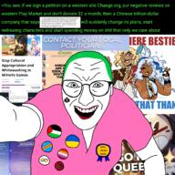 autism award genshin_impact green_hair lesbian lgbt palestine pink_shirt queen_of_spades ukraine white_skin // 2048x2048 // 2.3MB