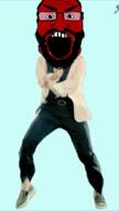 angry animated arm balding beard clothes dance full_body gangnam_style glasses hand irl leg open_mouth push_pin red_face soyjak sticky subvariant:science_lover variant:markiplier_soyjak // 720x1280 // 2.0MB