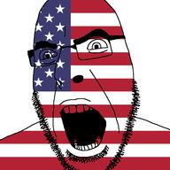 angry country flag glasses open_mouth soyjak star stubble united_states variant:cobson // 721x720 // 30.7KB