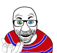 blue_eyes chris-chan clothes glasses green_eyes heterochromia holding_object perro_hold soyjak stripes stubble template tshirt variant:el_perro_rabioso // 430x400 // 81.8KB