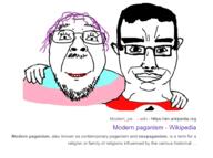 2soyjaks clothes ear flag friendship glasses google hair hand happy makeup mustache nazism pagan purple_hair religion screenshot smile soyjak stubble subvariant:chudjak_front swastika text tranny variant:bernd variant:chudjak wikipedia // 1012x755 // 370.3KB