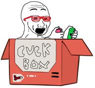 box glasses hand holding_object nintendo nintendo_switch open_mouth penis soyjak text variant:excited_soyjak video_game // 960x892 // 125.5KB