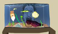 animal fish fish_tank glasses open_mouth soyjak stubble variant:markiplier_soyjak water // 1716x1010 // 1.2MB