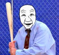 arm baseball clothes downs_syndrome fence george_costanza half_open_mouth hand holding_object implying irl ishygddt meme necktie retard soyjak variant:el_perro_rabioso // 394x370 // 245.0KB