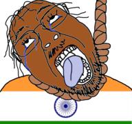 brown_skin clothes country crying flag glasses hair hanging india indian mustache open_mouth rope soyjak stubble suicide tongue variant:bernd // 768x719 // 2.1MB