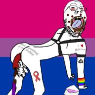 aids arm bbc bisexual bloodshot_eyes dildo flag flag:bisexual_pride_flag flag:lgbt_pride_flag gay glasses leg lgbt monkeypox nsfw open_mouth penis poop pride_flag prolapse queen_of_spades soyjak stubble tattoo text tongue variant:gapejak virus worm yellow_teeth // 840x840 // 251.6KB