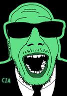 central_intelligence_agency clothes glasses glowie glowing green mustache open_mouth soyjak stubble suit sunglasses variant:punkjak // 918x1306 // 46.8KB