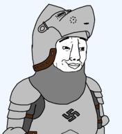 armor clothes helmet knight nazism smile smug soyjak swastika variant:chudjak // 1600x1750 // 280.4KB