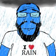 balding beard blue_skin calm closed_eyes closed_mouth clothes glasses hair heart i_love rain smile soyjak subvariant:science_lover text tshirt variant:markiplier_soyjak // 800x800 // 245.6KB