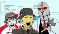 3soyjaks 4chan american_psycho arm avatarfag axe closed_mouth clothes doddermodd_(user) drawn_background flag:estonia glasses hand hat heart helmet holding_axe holding_object i_heart i_love imminent_death kolyma kolymanet meta:tagme necktie open_mouth patrick_bateman polesuba_(user) redraw robot smile smug soygem_party soyjak stubble subvariant:nucob suit vadim_(user) variant:cobson variant:feraljak variant:kuzjak // 1609x921 // 538.4KB