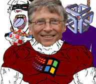 3soyjaks amiga arm bill_gates bloodshot_eyes buff clothes hair hand hanging holding_object irix microsoft mustache open_mouth purple_hair rope sabrina_skunk silicon_graphics skunk soyjak subvariant:chudjak_front subvariant:muscular_chud suicide tongue tshirt variant:bernd variant:chudjak vein white_hair windows yellow_teeth // 1059x929 // 801.1KB