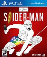 arm bottle clothes full_body gay glasses hand holding_bottle holding_object holding_soylent leg lgbt open_mouth plastic_bottle playstation sony soy soybean soyjak soylent soylent_(cafe_coffiest) soylent_bottle spiderman stubble variant:soyak video_game // 790x960 // 605.2KB