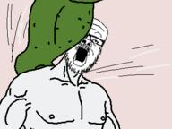 animated arm buff frog glasses green_skin mustache open_mouth pepe punch soyjak stubble variant:a24_slowburn_soyjak // 350x263 // 79.9KB