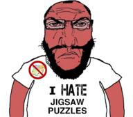 angry arm beard clothes glasses i_hate jigsaw_puzzle open_mouth puzzle red_skin soyjak subvariant:science_lover text tshirt variant:markiplier_soyjak // 970x850 // 455.0KB