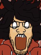 angry clothes glasses hair maya_(ongezellig) ongezellig open_mouth soyjak stubble variant:markiplier_soyjak white_skin // 600x800 // 46.8KB